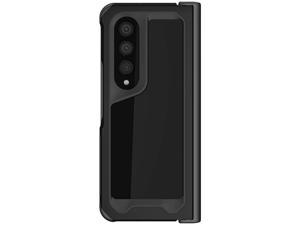 Ghostek ATOMIC slim Galaxy Z Fold 4 Case Clear with Black Aluminum Metal Bumper Premium Rugged Heavy Duty Shockproof Protection Phone Covers Designed for 2022 Samsung Galaxy Z Fold4 (7.6 Inch) (Black)