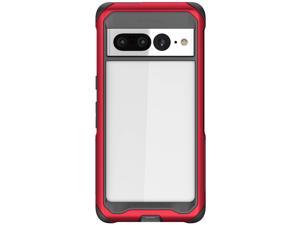 Ghostek ATOMIC slim Pixel 7 Pro Case Clear with Aluminum Metal Bumper Premium Rugged Heavy Duty Shockproof Protection Tough Protective Phone Covers Designed for 2022 Google Pixel 7 Pro (6.7in) (Red)