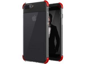 Ghostek Covert Clear Silicone iPhone 7 Plus and iPhone 8 Plus Case with Grip Bumper Sides and Drop Protection Red