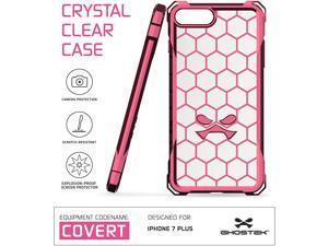 Ghostek Covert Thin iPhone 7 Plus iPhone 8 Plus Case with Clear Honeycomb Design Shockproof Heavy Duty Protection Wireless Charging for 2017 iPhone 8 Plus 2016 iPhone 7 Plus 55 Inch  Rose Pink