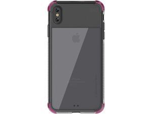 Ghostek Covert Clear Silicone iPhone Xs Max Case with Grip Sides and Drop Protection (Pink)