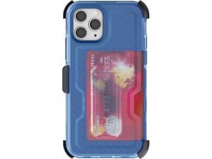 Ghostek Iron Armor Belt Clip iPhone 11 Pro Case with Kickstand and Card Holder Slot Slim Shockproof Design Heavy Duty Protection Wireless Charging Compatible 2019 iPhone 11 Pro (5.8 Inch) - (Blue)