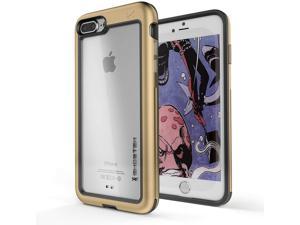 Ghostek Atomic Slim iPhone 8 Plus iPhone 7 Plus Clear Case with Space Metal Bumper Heavy Duty Protection Wireless Charging Compatible for 2016 iPhone 7 Plus  2017 iPhone 8 Plus 55 Inch  Gold