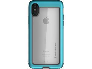 Ghostek Atomic Slim Clear iPhone X 10 Case with Space Metal Bumper Super Heavy Duty Protection Shockproof Military Grade Aluminum Wireless Charging Compatible for 2017 iPhone X 10 58 Inch  Teal