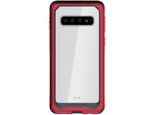 Ghostek Atomic Slim Clear Wireless Charging Case Designed for Samsung Galaxy S10 – Red