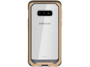 Ghostek Atomic Slim Clear Galaxy S10e Case with Space Metal Bumper Super Heavy Duty Protection Military Grade Shockproof Design and Wireless Charging Compatible 2019 Galaxy S10e (5.8 Inch) - (Gold)