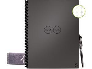 Rocketbook EVR-L-K-CIG Everlast Smart Reusable Notebook with Pen and Microfiber Cloth, Letter Size, Space Gray