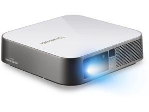 ViewSonic M2E-S 1080 Portable Projector with 1000 LED Lumens, Auto Focus, Harman Kardon Bluetooth Speakers, HDMI, 16GB Storage, Stream Netflix with Dongle