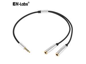 Audio Cable 35mm Jack Headphone Microphone Splitter4 Pole Male to 2 Female Headset Mic Aux Extension Adapter for Android Phone  iPhone