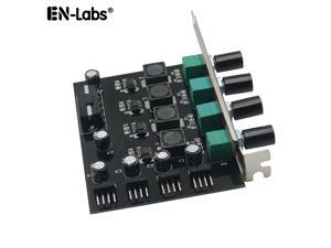 EnLabs 4 Channel 12V3A High Power 3pin & 4pin Fan Speed Controller w/ PCI Slot Cover,Support CPU Water Cooler,DDC D5 Water Pump Water Cooling Kit DIY