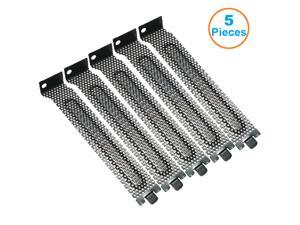 PCI Slot Cover Dust Filter 5 Pack Hard Steel Dust Filter Blanking Plate PCI Slot Cover and 5 Pieces Screws Black