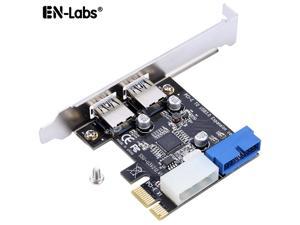 4 Port PCIE PCI-e to USB 3.0 (2 x Type A+ 20 Pin Internal) Expansion Card Hub Controller PCI Express Card Adapter w/ Molex Power
