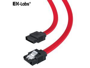 eDragon 36Inch Straight Angled SATA III 6Gbps Cable with Locking Latch UV Red 5 Pack, ED716585 