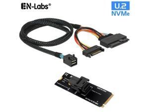 EN-Labs U.2 to M.2 NVMe M-Key NVMe Adapter,M2 to Mini SAS SFF-8643 Expansion Card w/ SFF8643 to SFF-8639 PCIe SSD Adapter Cable for Mainboard Intel SSD 750 p3600 p3700 - 1.64FT