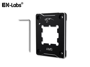 CPU Contact Frame Anti-Bending Buckle for AMD AM5 Aluminum Corrector Bracket Holder,AM5 Full-fit Fixed Non-Marking Mounter Fixing Frame, CPU Cooler Standard for X670 B650,Black