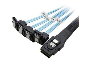 1.64ft Male to 4 SATA 7Pin female Cable Interal Forward Breakout Cable ipolex Mini SAS 36Pin 0.5m SFF-8087 