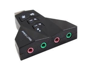 7.1 Channel USB 2.0 External Sound Card w/Dual 3.5mm Headset and Microphone Jack Interface,Laptop USB Stereo Mic Audio Adapter 7.1 Channel USB 2.0 External Sound Card w/Dual 3.5mm Headset and Microphone Jack Interface,Laptop USB Stereo Mic Audio Adapter
