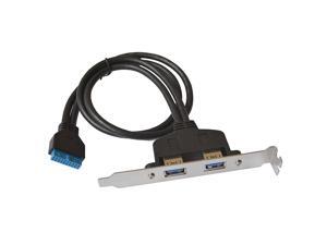 50cm Dual Port USB 3.0 to Motherboard Mainboard 20pin Header Adapter Cable w/ Rear PCI Bracket Panel,20-pins to 2 X USB A Female 50cm Dual Port USB 3.0 to Motherboard Mainboard 20pin Header Adapter Cable w/ Rear PCI Bracket Panel,20-pins to 2 X USB A Female