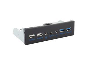 5.25 Inch Front Panel 5 Ports USB Hub w/ HD Audio Output Port & Microphone Input,USB 3.1 Gen 1(5Gbps) Type-C+2 x USB 3.0 & 2 x USB 2.0 w/ Integrate Internal USB 3.0 to 2.5 SATA III Adapter 5.25 Inch Front Panel 5 Ports USB Hub w/ HD Audio Output Port & Microphone Input,USB 3.1 Gen 1(5Gbps) Type-C+2 x USB 3.0 & 2 x USB 2.0 w/ Integrate Internal USB 3.0 to 2.5 SATA III Adapter
