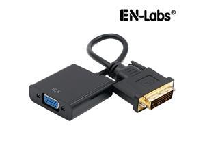 EnLabs DVID2VGA Active DVI-D to VGA Converter - Gold Plated DVI-D Male to VGA Female Digital to Analog Adapter Cable - 1920x1080p - Black