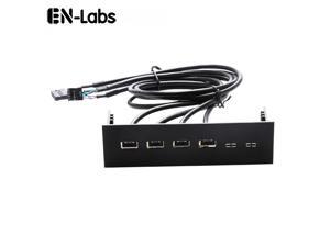 EnLabs FP525U24PL PC computer 5.25 inch 4 Ports USB 2.0 front panel USB Port Hub Splitter 60CM Dual 2 x USB 2.0 Type A Female to 9pin Cables -Black Plastic EnLabs FP525U24PL PC computer 5.25 inch 4 Ports USB 2.0 front panel USB Port Hub Splitter 60CM Dual 2 x USB 2.0 Type A Female to 9pin Cables -Black Plastic