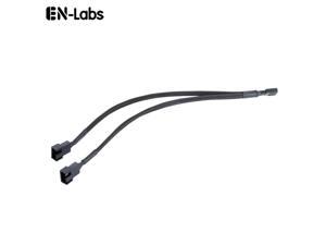 EnLabs 1X2PWM25CM 10 inch Black Sleeved 4pin PWM 2-Fan Power Y Splitter Cable,PMW 4pin 1 to 2 Converter Cable - 10" EnLabs 1X2PWM25CM 10 inch Black Sleeved 4pin PWM 2-Fan Power Y Splitter Cable,PMW 4pin 1 to 2 Converter Cable - 10"