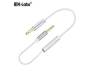 EnLabs 35RMMIC1MGY 3.5mm Aux Stereo Audio Cable w/ Mic and Volume Control In-line Remote Male Auxiliary Cord for Car, Headphone, iPhone, Computer Music and Voice Streaming -3.3ft - White Gray EnLabs 35RMMIC1MGY 3.5mm Aux Stereo Audio Cable w/ Mic and Volume Control In-line Remote Male Auxiliary Cord for Car, Headphone, iPhone, Computer Music and Voice Streaming -3.3ft - White Gray