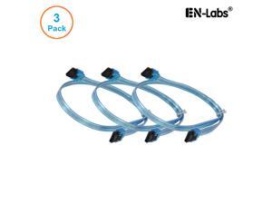 EnLabs 3PKSATAIII24BL 3 Pack SATA 3.0 6Gbps Straight HDD SDD Data Cable w/ Locking Latch - UV Blue - 24 inch EnLabs 3PKSATAIII24BL 3 Pack SATA 3.0 6Gbps Straight HDD SDD Data Cable w/ Locking Latch - UV Blue - 24 inch