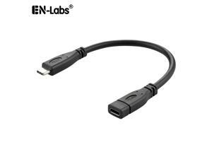 EnLabs USB10GCMF20CM 8 inches USB-C Type C Male to Female USB 3.1 Gen 2(10Gbps) Port Saver Adapter Cable - Black EnLabs USB10GCMF20CM 8 inches USB-C Type C Male to Female USB 3.1 Gen 2(10Gbps) Port Saver Adapter Cable - Black