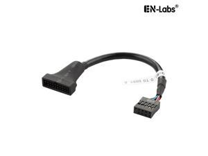 EnLabs ADUSB20M29F Motherboard USB 2.0 9Pin to USB 3.0 20pin Adapter Coverter Cable - USB 2.0 9pin Female to USB 3.0 20pin Male- Black
