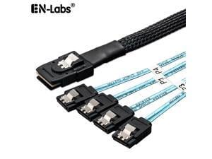 EnLabs SFF80874SATA1M Internal Mini SAS to 4 x SATA Cable (SFF-8087 to SATA Forward Breakout),Mini SAS Host/Controller to 4 SATA Target/Backplane-3.3ft