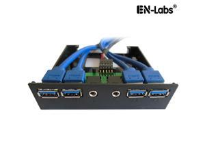 EnLabs FP35U34AP PC Case 3.5 inch front panel 4 Ports USB 3.0 USB Hub w/ HD Audio & Mic,Dual 70CM 2 x USB 3.0 Type A Female to Motherboard 20pin Splitter Cables -Black Plastic EnLabs FP35U34AP PC Case 3.5 inch front panel 4 Ports USB 3.0 USB Hub w/ HD Audio & Mic,Dual 70CM 2 x USB 3.0 Type A Female to Motherboard 20pin Splitter Cables -Black Plastic