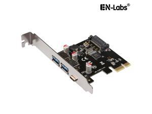 EnLabs PCIEU3A2CS USB 3.1 GEN 1(5Gbps)Type-C + 2 USB 3.0 Type-A PCI-e Express Card Desktop PCI Express Add On Card Adapter,Power by SATA