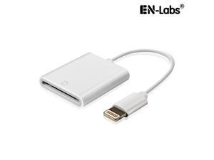 Enlabs 8PINCRSD Lightning SD Card Camera Reader Adapter for IOS 9.2 or up to 11, Trail Game Camera Viewer for iPhone 6 / 6s / 7 / 7Plus / 8/X /iPad Mini/Air- No App is Required
