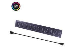 EnLabs 10 Ports 12V AURA RGB Lighting Hub,1 to 10 port RGB Splitter Compatible w/ GIGABYTE,ASUS,MSI,ASRock AURA Motherboard-1FT Female RGB Cable Include EnLabs 10 Ports 12V AURA RGB Lighting Hub,1 to 10 port RGB Splitter Compatible w/ GIGABYTE,ASUS,MSI,ASRock AURA Motherboard-1FT Female RGB Cable Include