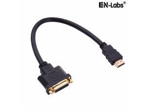 EnLabs HD2DVIF30CM HDMI to DVI 24+5 Cable Adapter HDMI Male to DVI-D/ DVI-I Female M-F Converter Adaptor Support 1080P for HDTV LCD - 1FT - Black EnLabs HD2DVIF30CM HDMI to DVI 24+5 Cable Adapter HDMI Male to DVI-D/ DVI-I Female M-F Converter Adaptor Support 1080P for HDTV LCD - 1FT - Black
