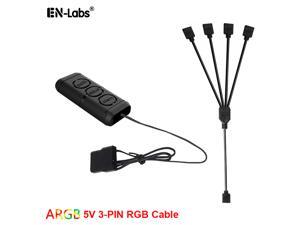 5V 3-Pin RGB / FRGB / ARGB / AURA Controller for Fans and Coolers w/ Molex 5V Power Cable - 1FT RGB 3pin Female 1 to 4 Splitter Cable Include 5V 3-Pin RGB / FRGB / ARGB / AURA Controller for Fans and Coolers w/ Molex 5V Power Cable - 1FT RGB 3pin Female 1 to 4 Splitter Cable Include