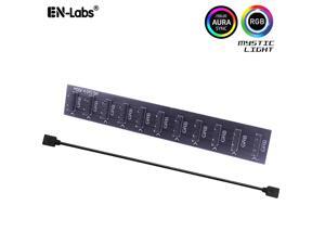 EnLabs 5V 3-pin 10 Ports ARGB AURA 5050 RGB LED Light Strips Splitter Hub to Motherboard for RBW LED Fan Compatible w/ MSI Mystic Light Sync /GIGABYTE RGB FUSION /ASROCK Polychrome EnLabs 5V 3-pin 10 Ports ARGB AURA 5050 RGB LED Light Strips Splitter Hub to Motherboard for RBW LED Fan Compatible w/ MSI Mystic Light Sync /GIGABYTE RGB FUSION /ASROCK Polychrome