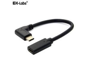 EnLabs USB10GCMF20CM90 USB Type C Male to Female Adapter,USB-C USB 3.1 Type-C Right & Left Angled 90 Degree Male to Female 3A/10Gbps Extension Cable for Laptop & Tablet & Mobile Phone - 8 inch,Black EnLabs USB10GCMF20CM90 USB Type C Male to Female Adapter,USB-C USB 3.1 Type-C Right & Left Angled 90 Degree Male to Female 3A/10Gbps Extension Cable for Laptop & Tablet & Mobile Phone - 8 inch,Black
