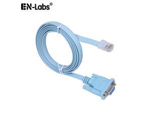 EnLabs RJ45DB9COM6FT 9-Pin DB9 Serial RS232 Port to RJ45 Rollover Console Cable for Cisco routers, including the 600, 800, 1600, and 1700 series - 6FT