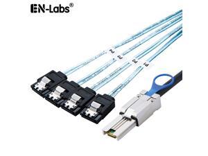 EnLabs SFF80884SATA1M Mini SAS 36Pin (SFF-8088) Male to 4 SATA 7Pin Female Cable with Latch, External Mini SAS SFF8088 Host/Controller to 4 SATA Target/Backplane - 3.3FT EnLabs SFF80884SATA1M Mini SAS 36Pin (SFF-8088) Male to 4 SATA 7Pin Female Cable with Latch, External Mini SAS SFF8088 Host/Controller to 4 SATA Target/Backplane - 3.3FT