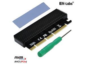 EnLabs PCIEX16TONVMEPR PCI Express 3.0 x16 x8 x4 to PCIe-Based M Key M.2 NVMe and AHCI SSD Adapter Card with Heat Sink and Thermal Pad Compatible with 2230 2242 2260 2280 M-Key PCIe NVMe M.2 SSD EnLabs PCIEX16TONVMEPR PCI Express 3.0 x16 x8 x4 to PCIe-Based M Key M.2 NVMe and AHCI SSD Adapter Card with Heat Sink and Thermal Pad Compatible with 2230 2242 2260 2280 M-Key PCIe NVMe M.2 SSD