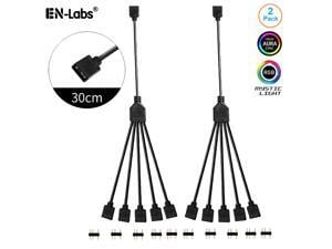 EnLabs 2 Pack 1-to-5 3 Pins Addressable RGB Splitter Y Cable,LED Strip RGB Case Fans 5 Way RGB Hub Compatible with ASUS Aura Sync / Gigabyte RGB Fusion / MSI Mystic Light and w/ 5V 3pin RGB Header EnLabs 2 Pack 1-to-5 3 Pins Addressable RGB Splitter Y Cable,LED Strip RGB Case Fans 5 Way RGB Hub Compatible with ASUS Aura Sync / Gigabyte RGB Fusion / MSI Mystic Light and w/ 5V 3pin RGB Header