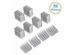 NEW 50pcs Aluminum Heat Sink with Thermal Adhesive for Memory Chip IC 11*11*5mm 