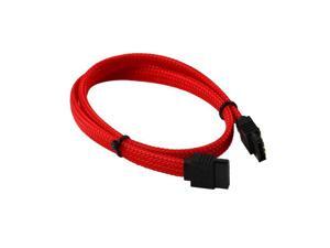 Pro 18 inch Premium 180 to 180 degree 6Gb/s SATA3 DATA cable w/ latch Locking - Red Sleeved Braided Net Jacket Pro 18 inch Premium 180 to 180 degree 6Gb/s SATA3 DATA cable w/ latch Locking - Red Sleeved Braided Net Jacket