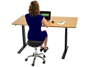 WOBBLE STOOL AIR rolling ergonomic balance ball office chair alternative exercise active stool wheels modern sit stand-up standing desk accessories adjustable height black