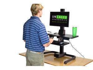 Electric Standing Desk Converter VESA Mount + Keyboard Tray. tall ergonomic motorized adjustable height sit to stand up desktop riser conversion computer work workstation powered Electric Standing Desk Converter VESA Mount + Keyboard Tray. tall ergonomic motorized adjustable height sit to stand up desktop riser conversion computer work workstation powered
