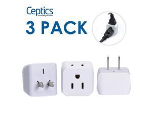 Ceptics Japan, Philippines Travel Adapter Plug - USA 3 Pin Polarized to 2 Prong Unpolarized - Type A (3 Pack) - Dual Inputs - Ultra Compact - Perfect for Cell Phones, Tablet, Camera Chargers (CT-6) Ceptics Japan, Philippines Travel Adapter Plug - USA 3 Pin Polarized to 2 Prong Unpolarized - Type A (3 Pack) - Dual Inputs - Ultra Compact - Perfect for Cell Phones, Tablet, Camera Chargers (CT-6)