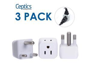 Ceptics South Africa, Namibia Travel Adapter Plug - USA Input - Type M - Safe Grounded Perfect for Cell Phones, Laptops, Camera (3 Pack) - Dual Inputs - Ultra Compact - Light Weight (CT-10L) Ceptics South Africa, Namibia Travel Adapter Plug - USA Input - Type M - Safe Grounded Perfect for Cell Phones, Laptops, Camera (3 Pack) - Dual Inputs - Ultra Compact - Light Weight (CT-10L)