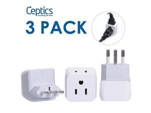 Ceptics Italy, Chile, Uruguay Travel Adapter Plug - USA Input - Type L - Safe Grounded Perfect for Cell Phones, Laptops, Camera (3 Pack) - Dual Inputs - Ultra Compact - Light Weight (CT-12A) Ceptics Italy, Chile, Uruguay Travel Adapter Plug - USA Input - Type L - Safe Grounded Perfect for Cell Phones, Laptops, Camera (3 Pack) - Dual Inputs - Ultra Compact - Light Weight (CT-12A)